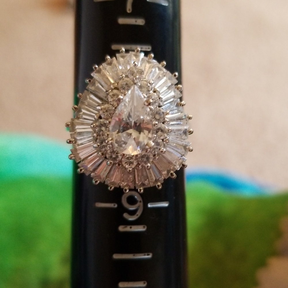 Sterling Silver CZ Ballerina Ring Size 8